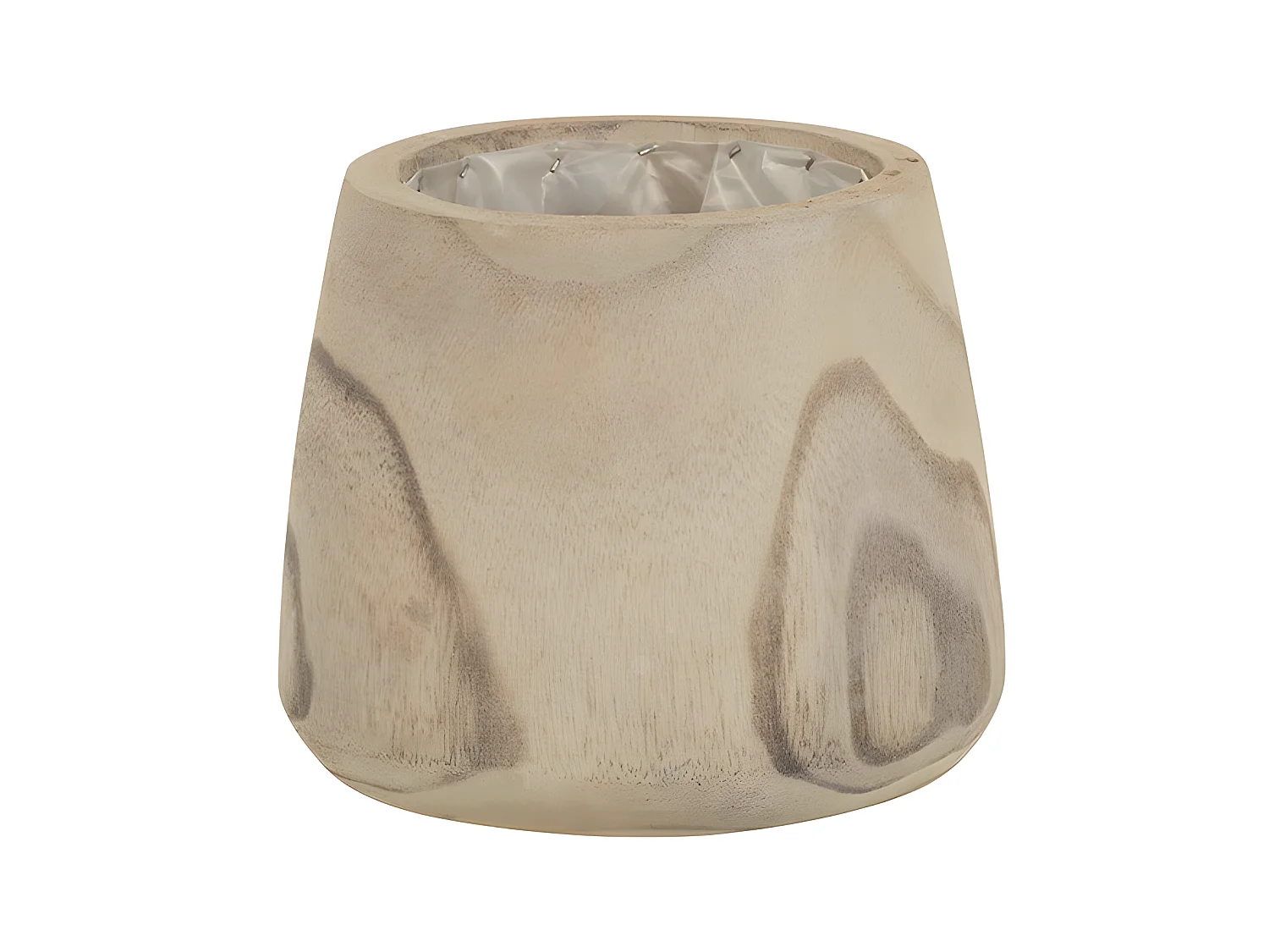 Macetero de madera natural de 15x15x15 cm