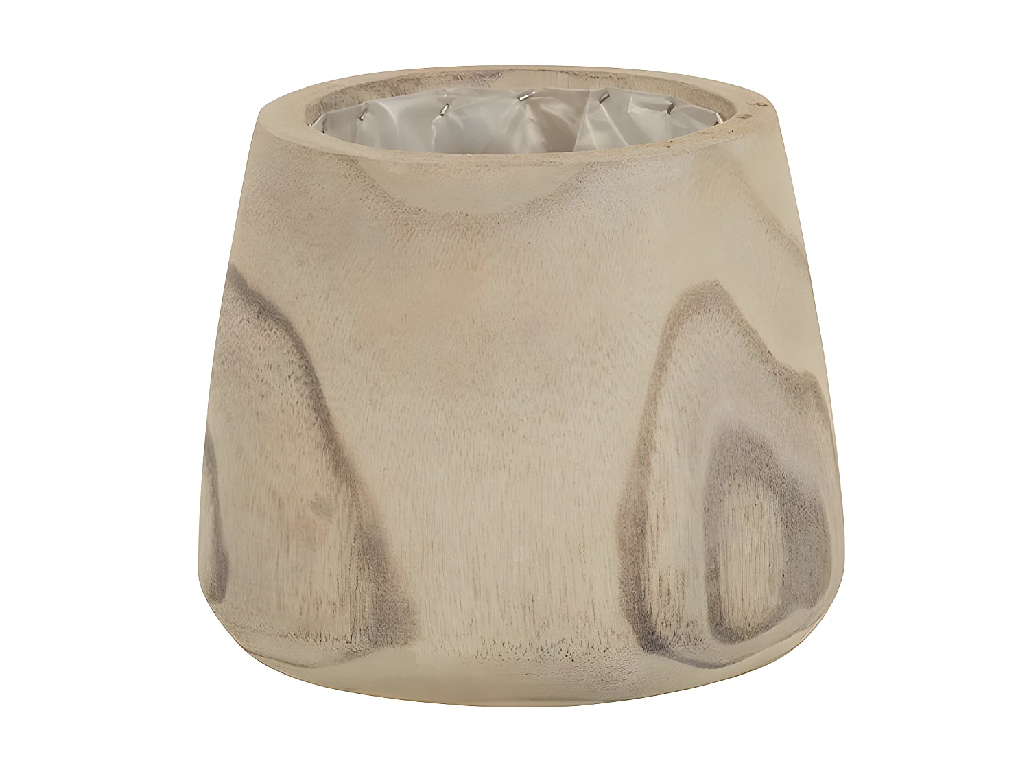 Macetero de madera natural de 15x15x15 cm