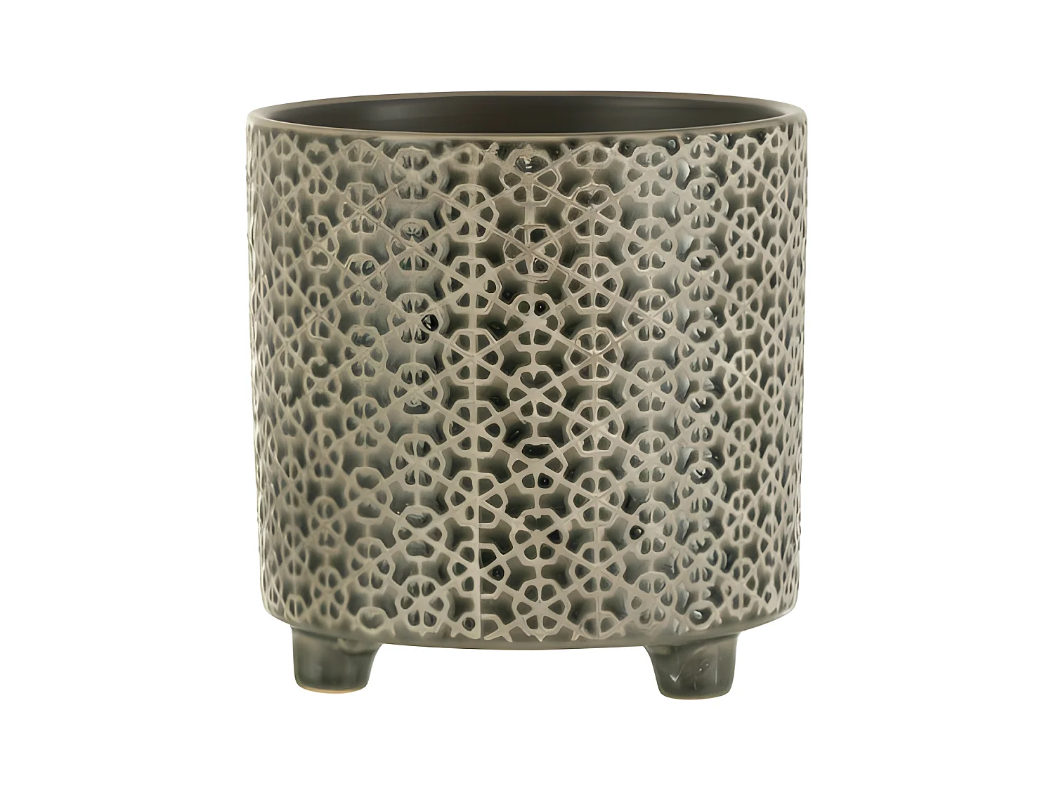 Cache-Pot Déco en Céramique "Minada" 16cm Gris