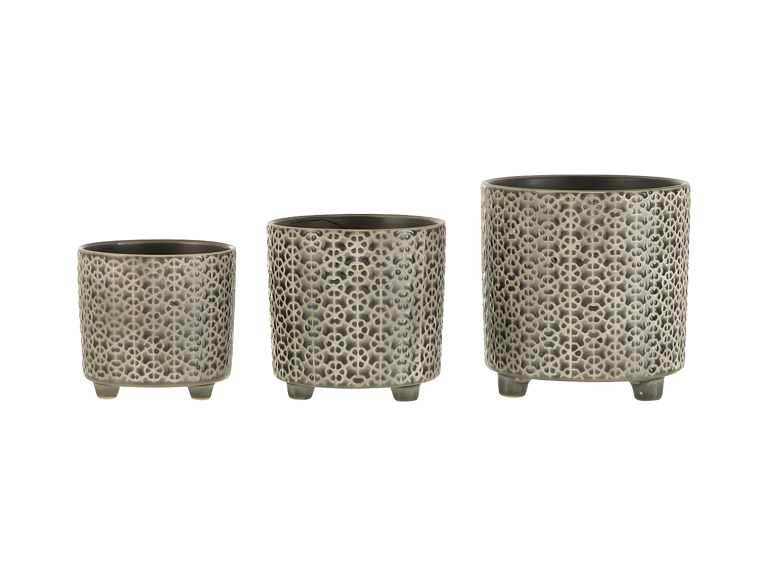 Cache-Pot Déco en Céramique "Minada" 16cm Gris