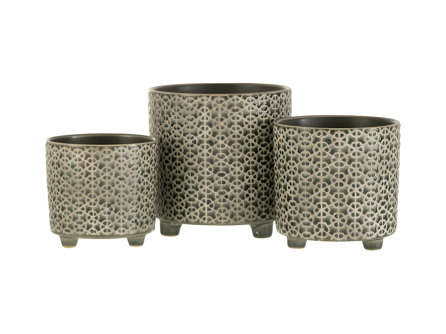 Cache-Pot Déco en Céramique "Minada" 16cm Gris