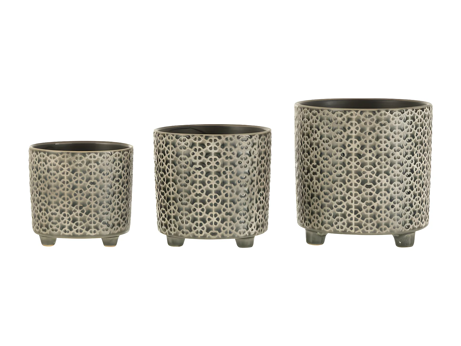 Cache-Pot Déco en Céramique "Minada" 16cm Gris