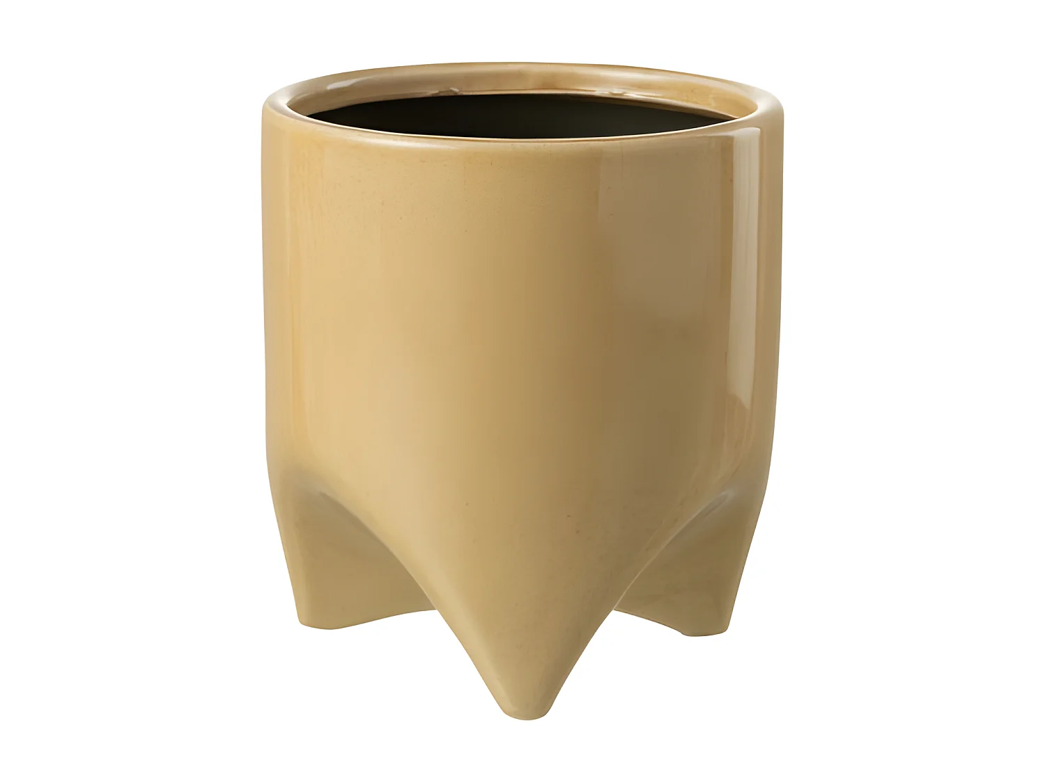 Macetero de cerámica beige de 15x15x17 cm