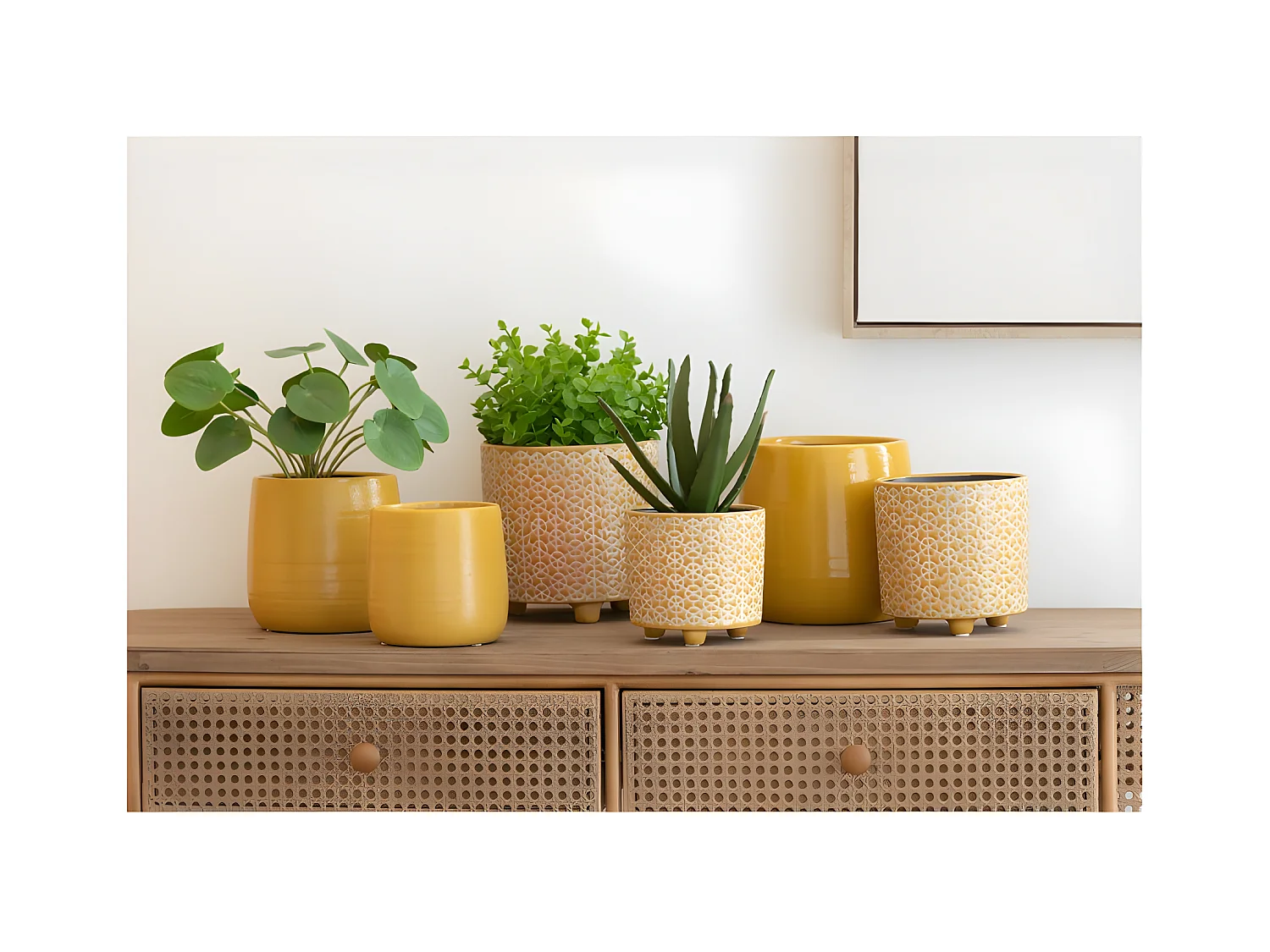 Cache-Pot en Céramique "Uni" 16cm Ocre