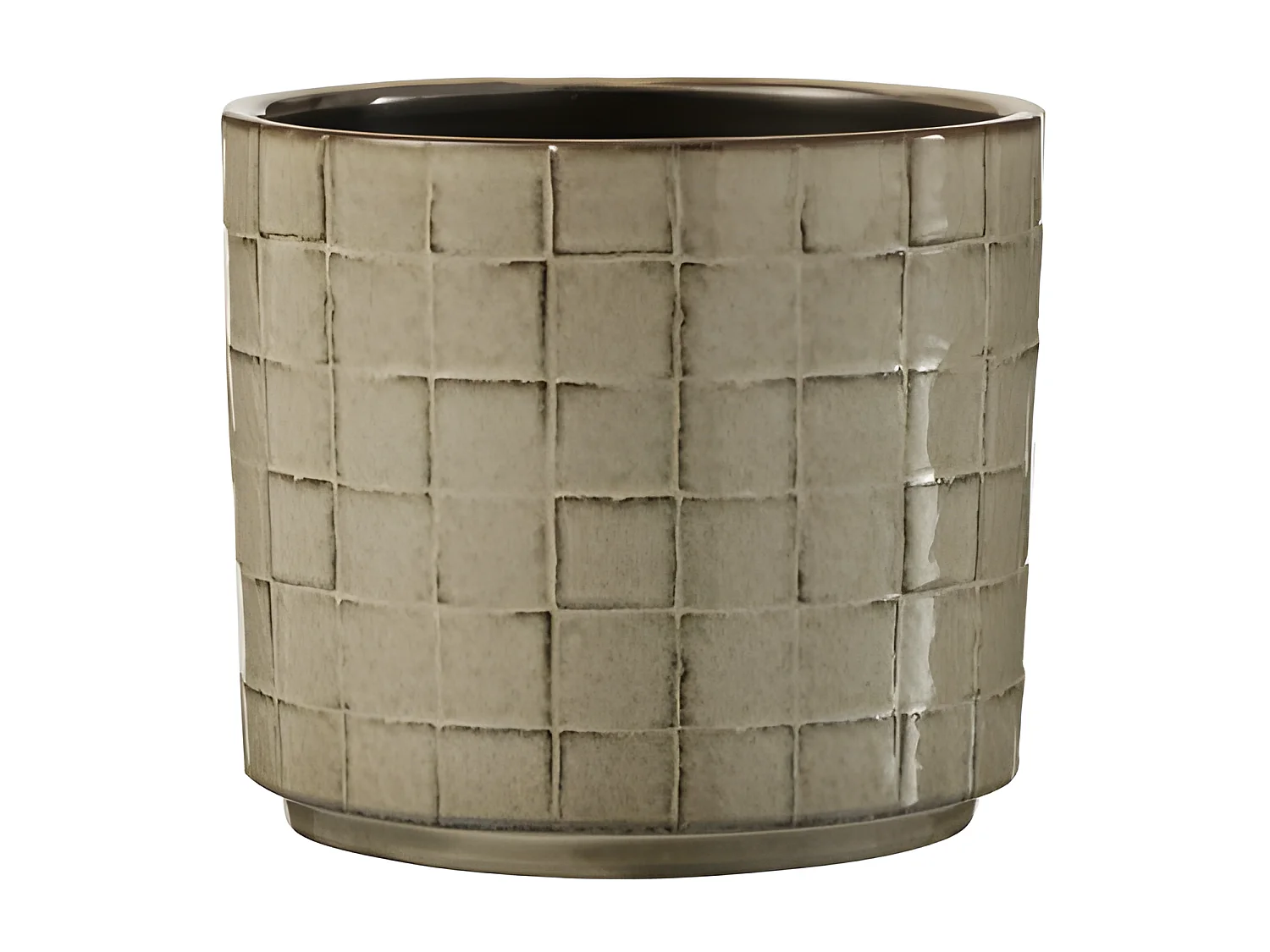 Macetero de cerámica gris de 16.5x16.5x15 cm