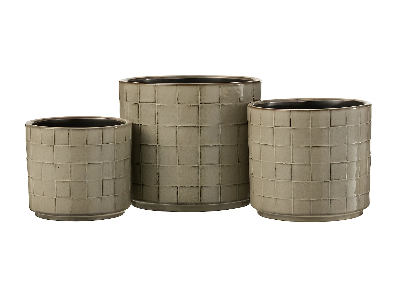 Macetero de cerámica gris de 16.5x16.5x15 cm