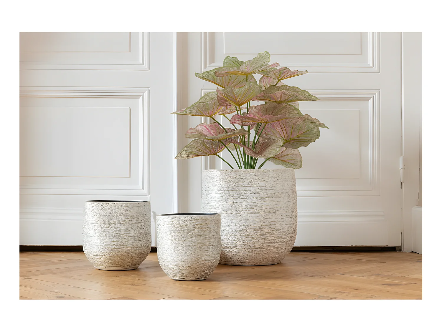 Portavaso in ceramica Champagne 18x18x19 cm