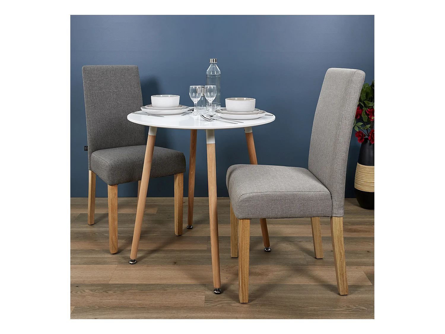 Chaise Lena Gris Clair - Lot De 2