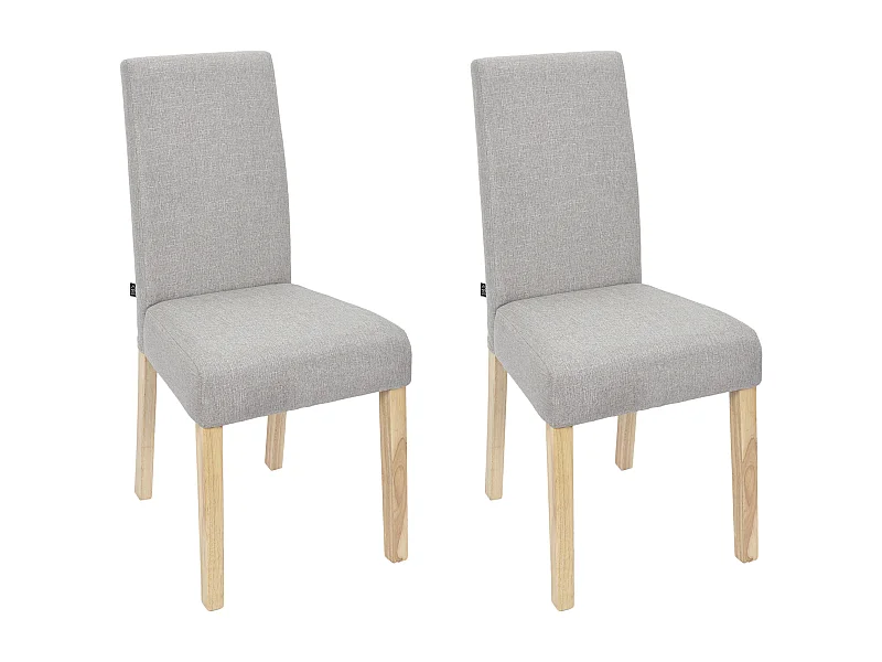 Chaise Lena Gris Clair - Lot De 2