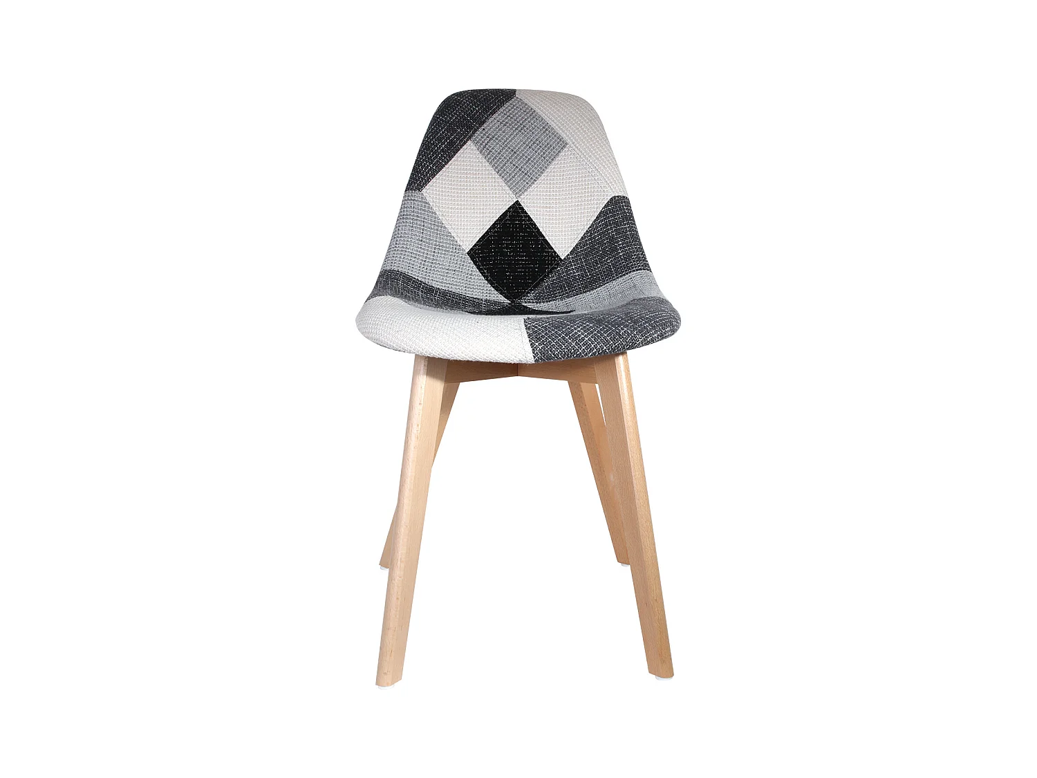 Chaise Scandinave Patchwork Gris - Lot De 2 Multicolore