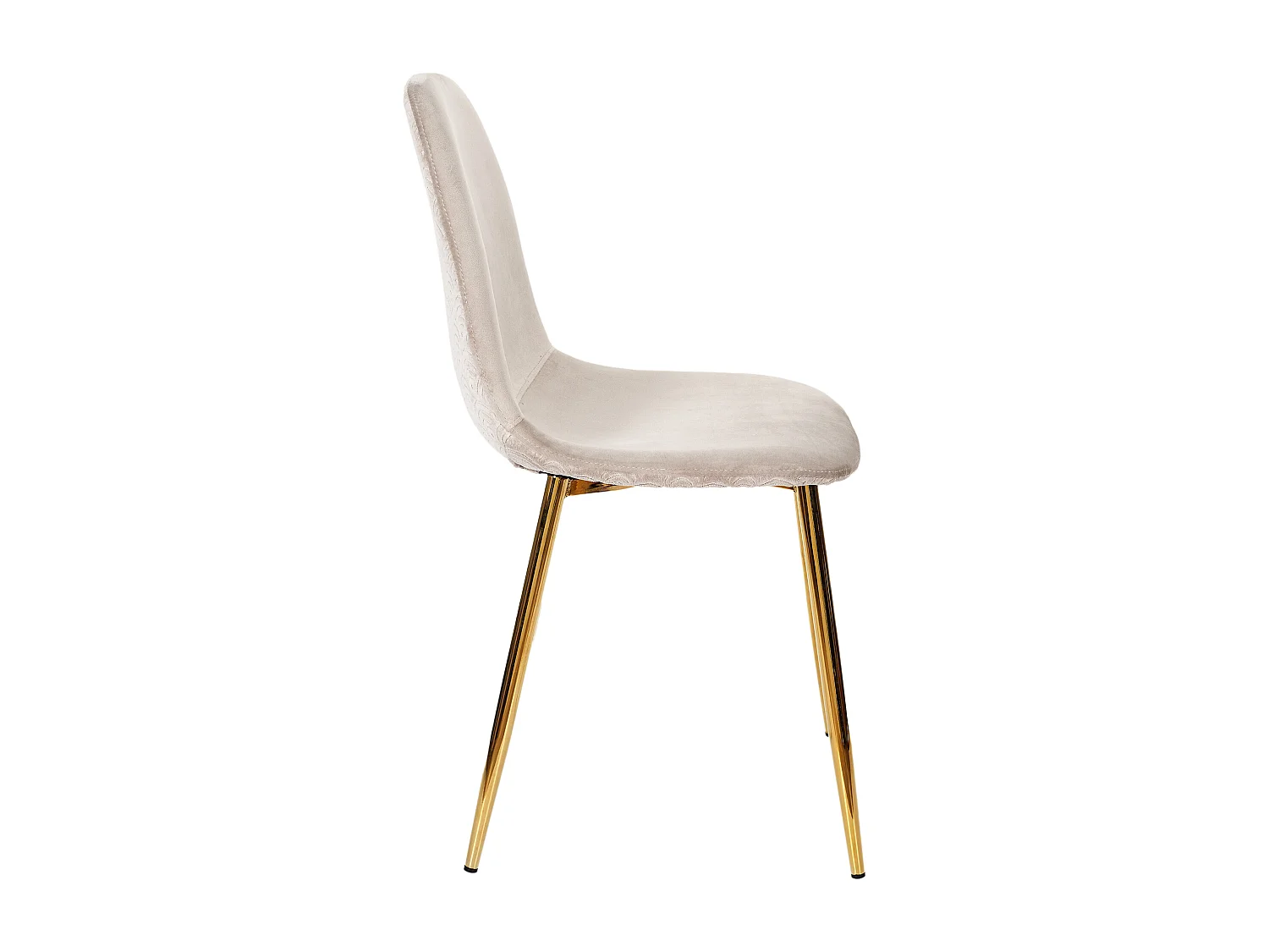 Chaise Pieds Dore - Lot De 4 Gris, Or