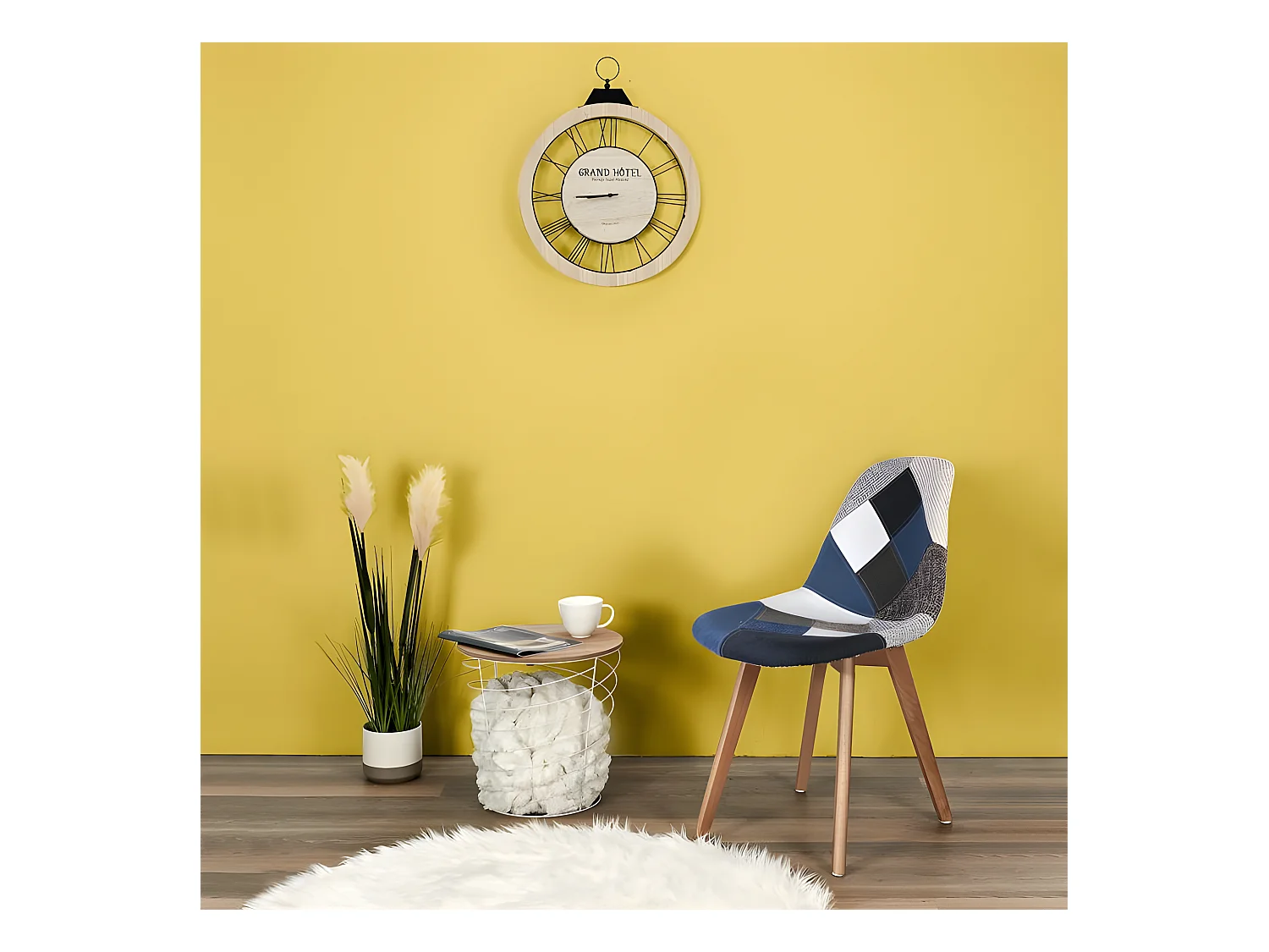 Lot de 4 Chaises Patchwork "Colmar" 85cm Bleu