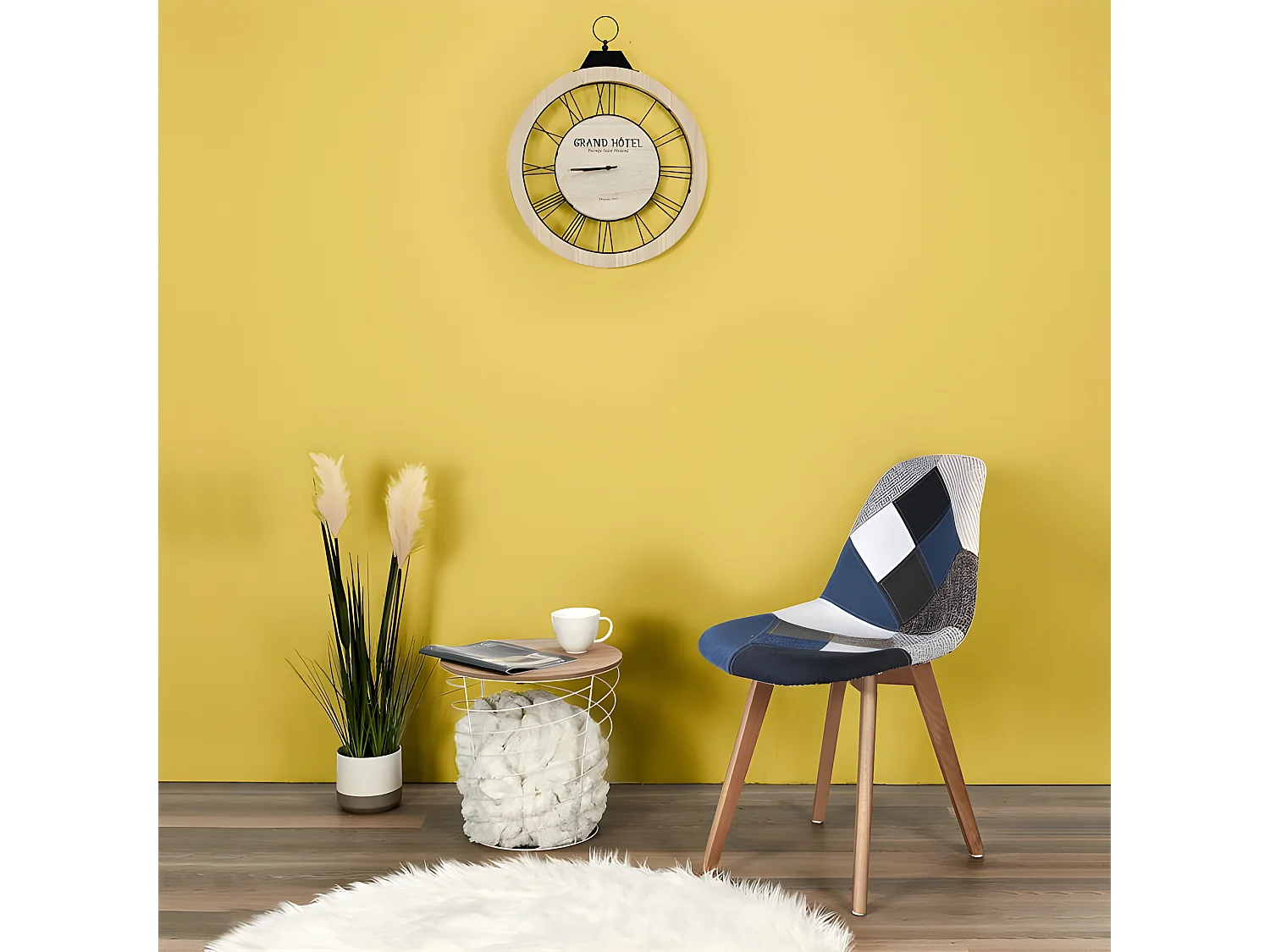 Lot de 4 Chaises Patchwork "Colmar" 85cm Bleu