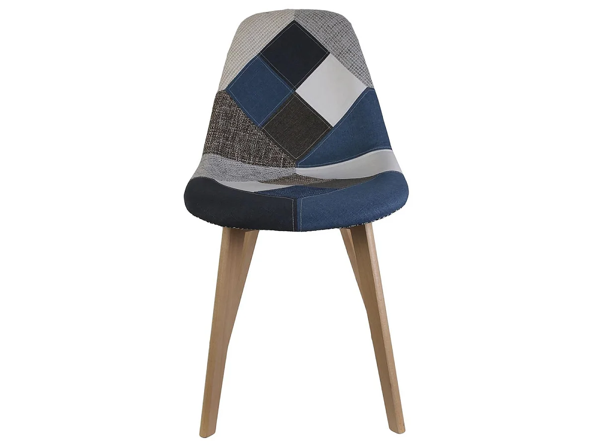 Lot de 4 Chaises Patchwork "Colmar" 85cm Bleu
