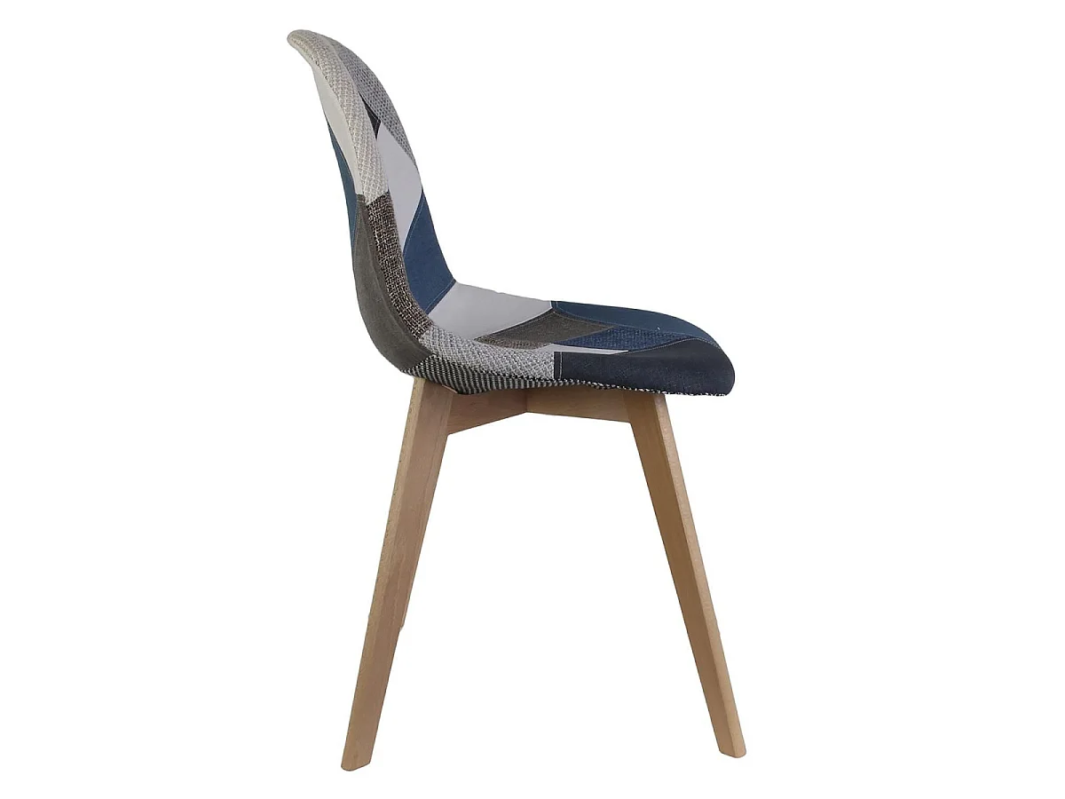 Lot de 4 Chaises Patchwork "Colmar" 85cm Bleu