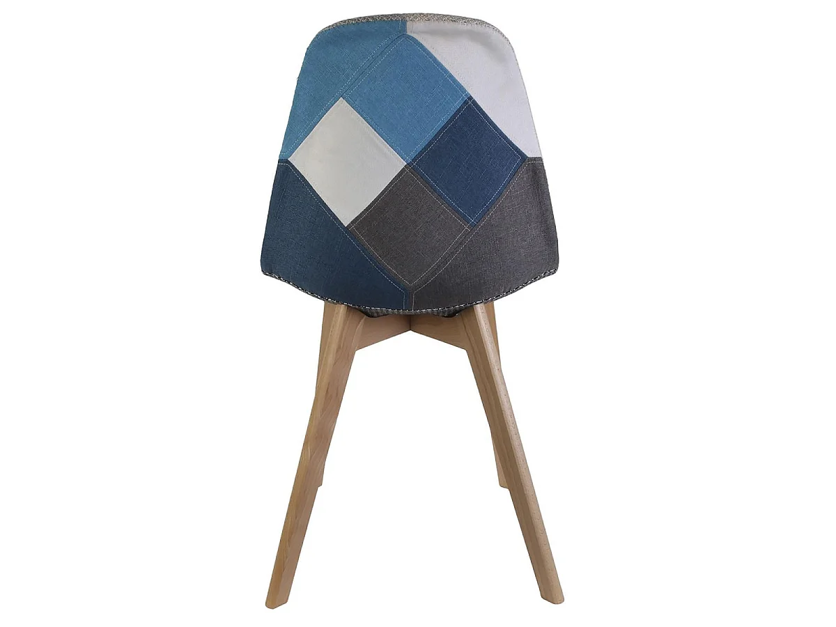 Lot de 4 Chaises Patchwork "Colmar" 85cm Bleu