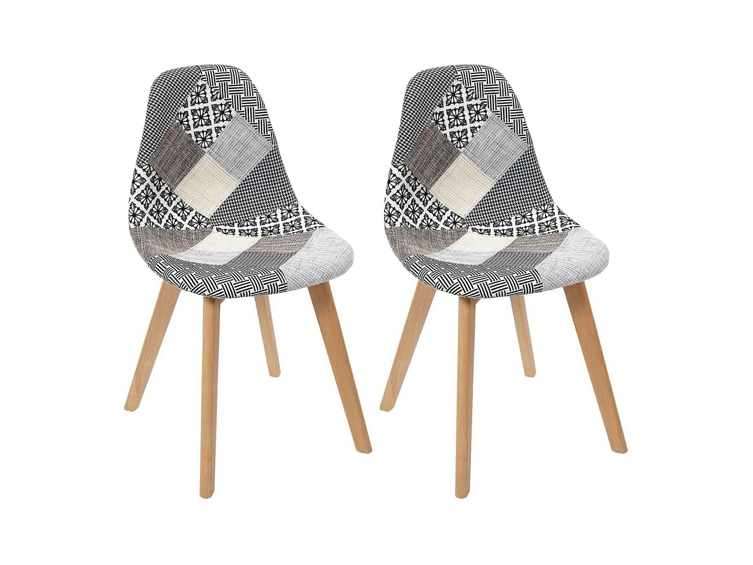 Chaise scandinave Patchwork (Lot de 2)