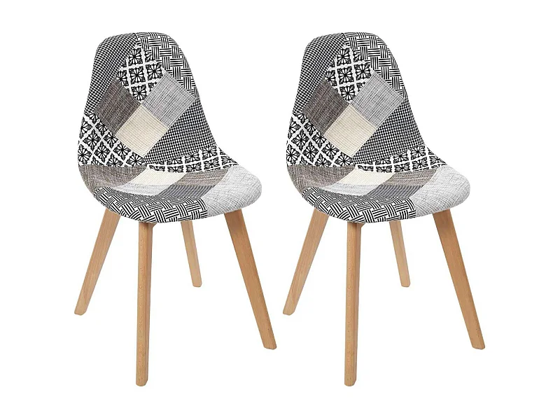 Chaise scandinave Patchwork (Lot de 2)