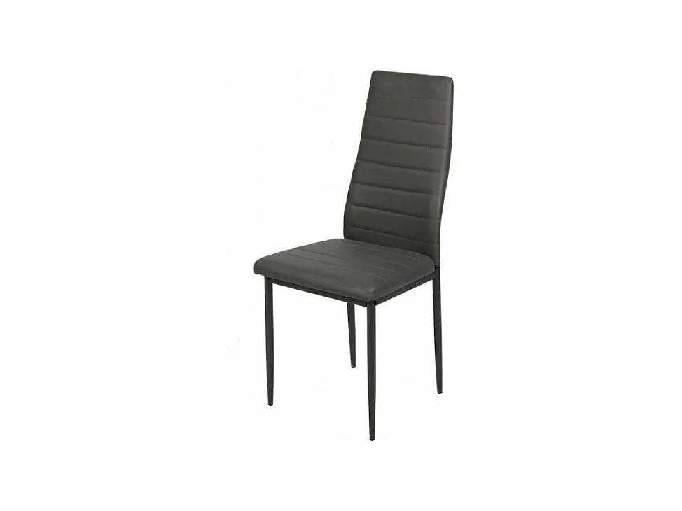 Chaise salle à manger Anthracite avec dossier haut Effet Cuir Gris 42,5x49x98cm
