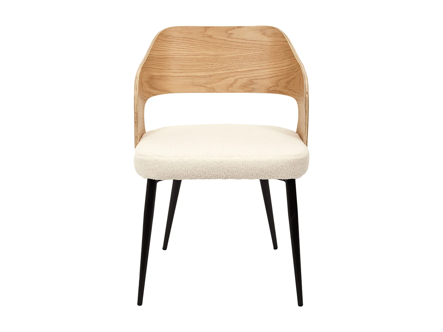 Fauteuil Bouclette Loki - Lot De 2 Marron, Blanc