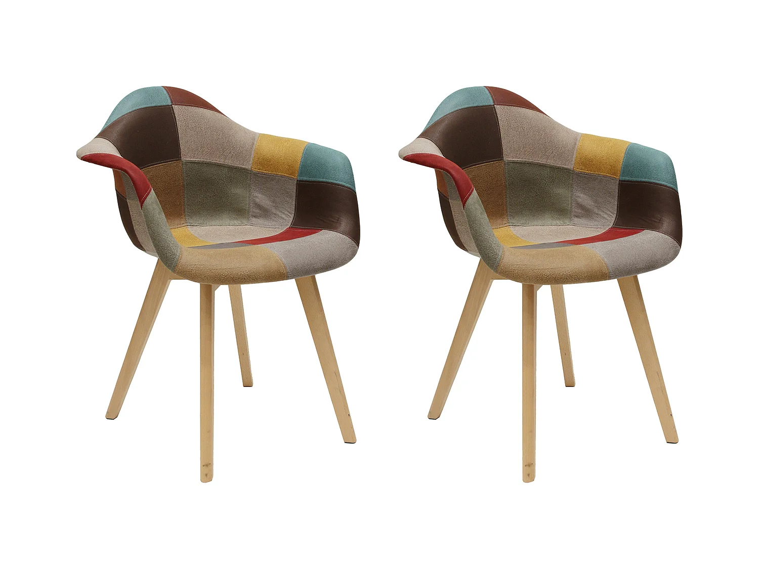 Fauteuil Patchwork Louisiane - Lot De 2 Multicolore