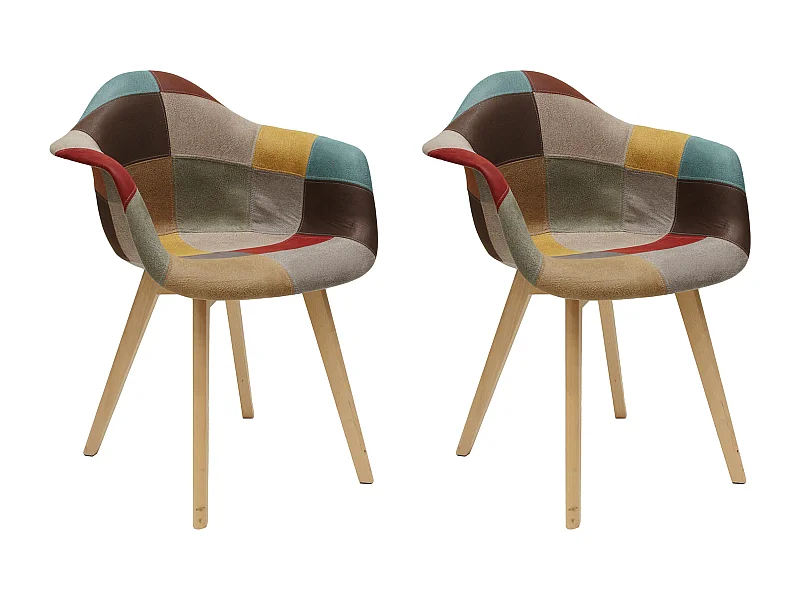 Fauteuil Patchwork Louisiane - Lot De 2 Multicolore