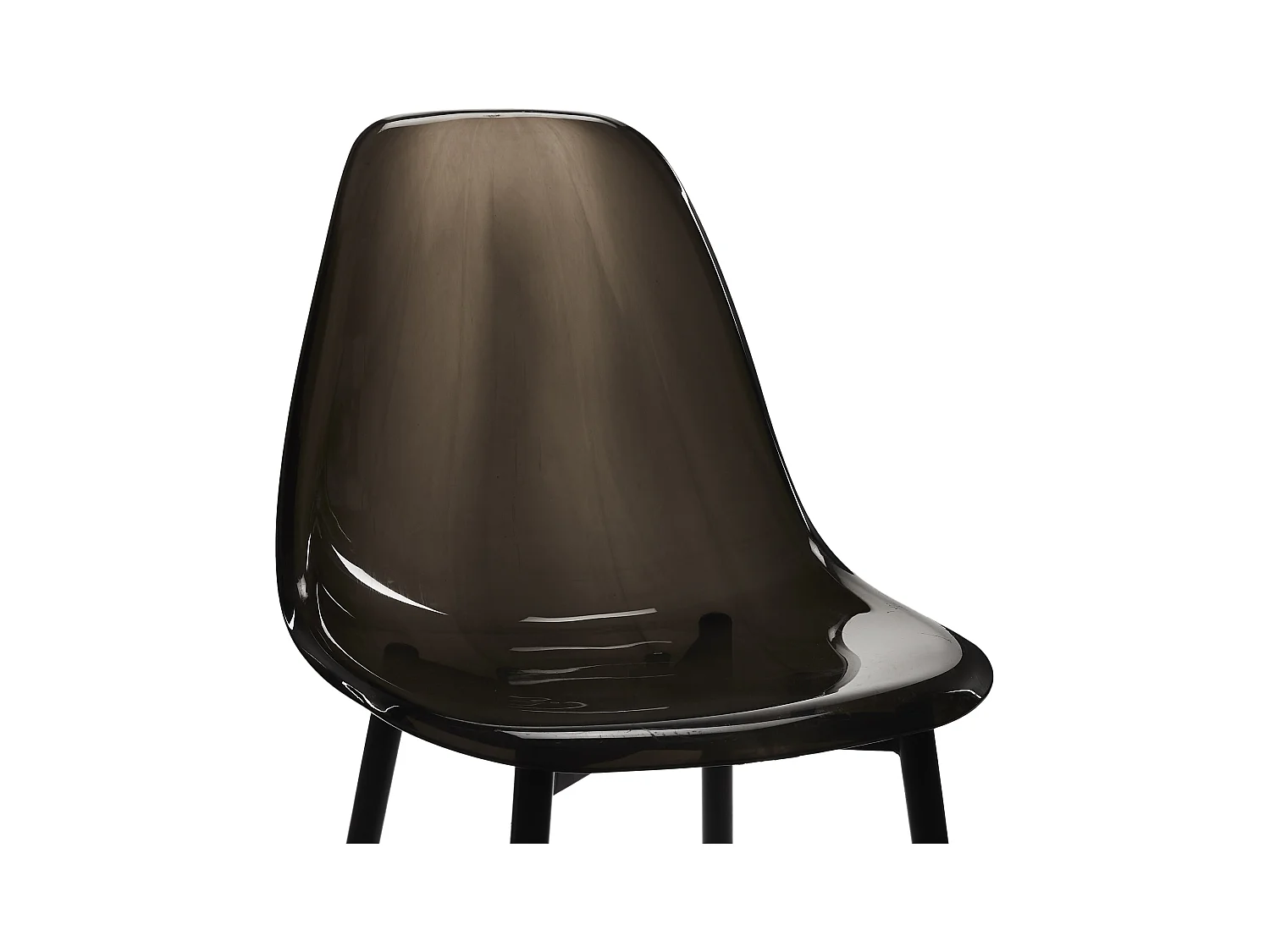 Chaise Transparente Pieds Metal Noir - Lot De 4 Noir