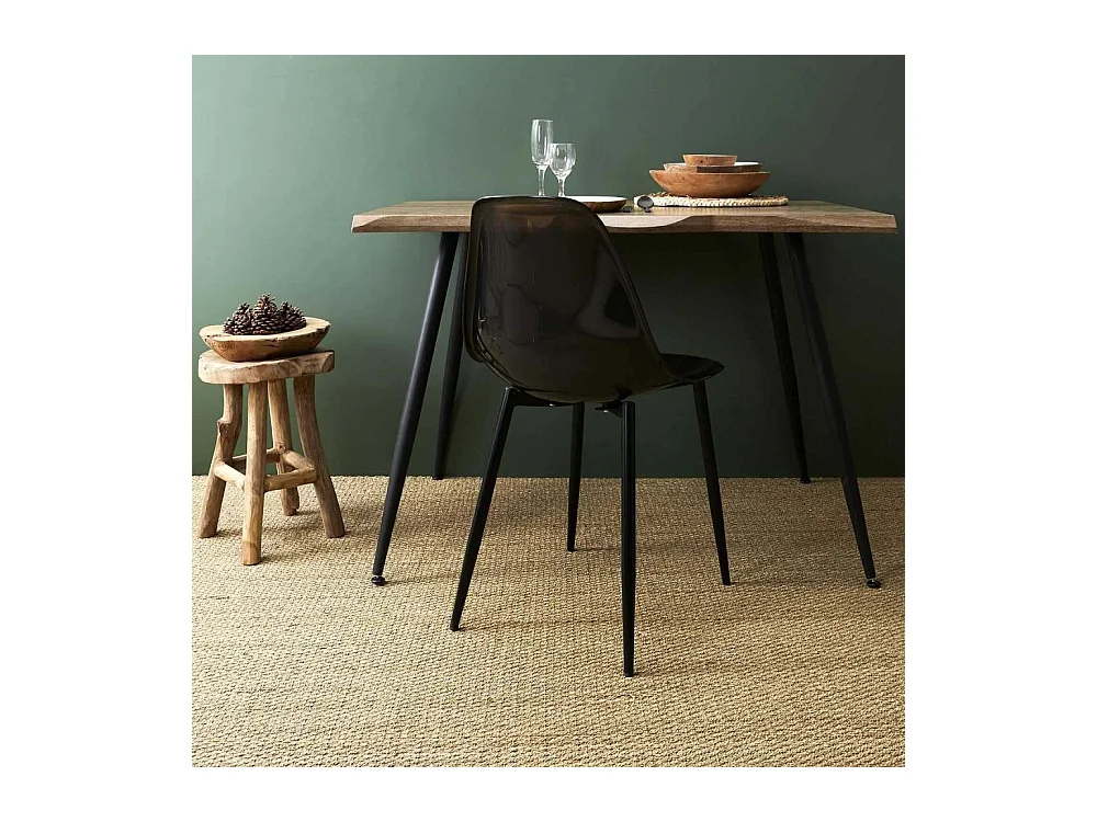 Chaise Transparente Pieds Metal Noir - Lot De 4 Noir