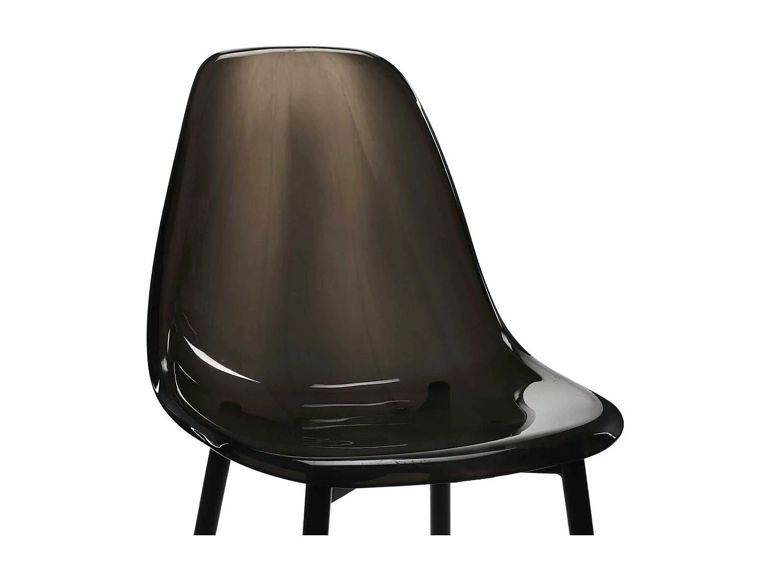 Chaise Transparente Pieds Metal Noir - Lot De 4 Noir