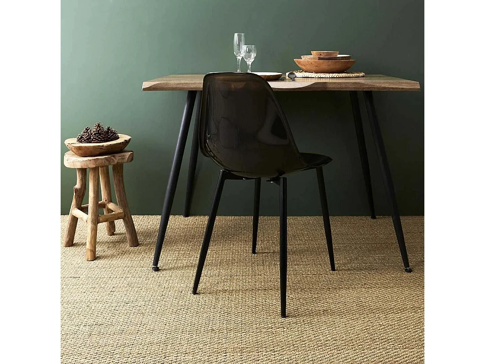 Chaise Transparente Pieds Metal Noir - Lot De 4 Noir