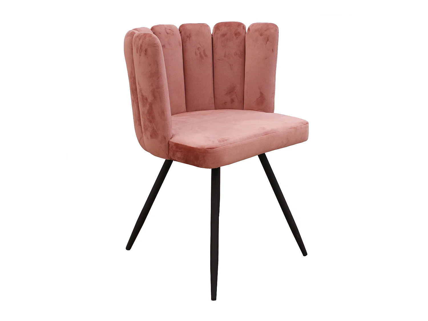 Chaise Ariel Velours Rose - Lot De 2 Rose, Noir