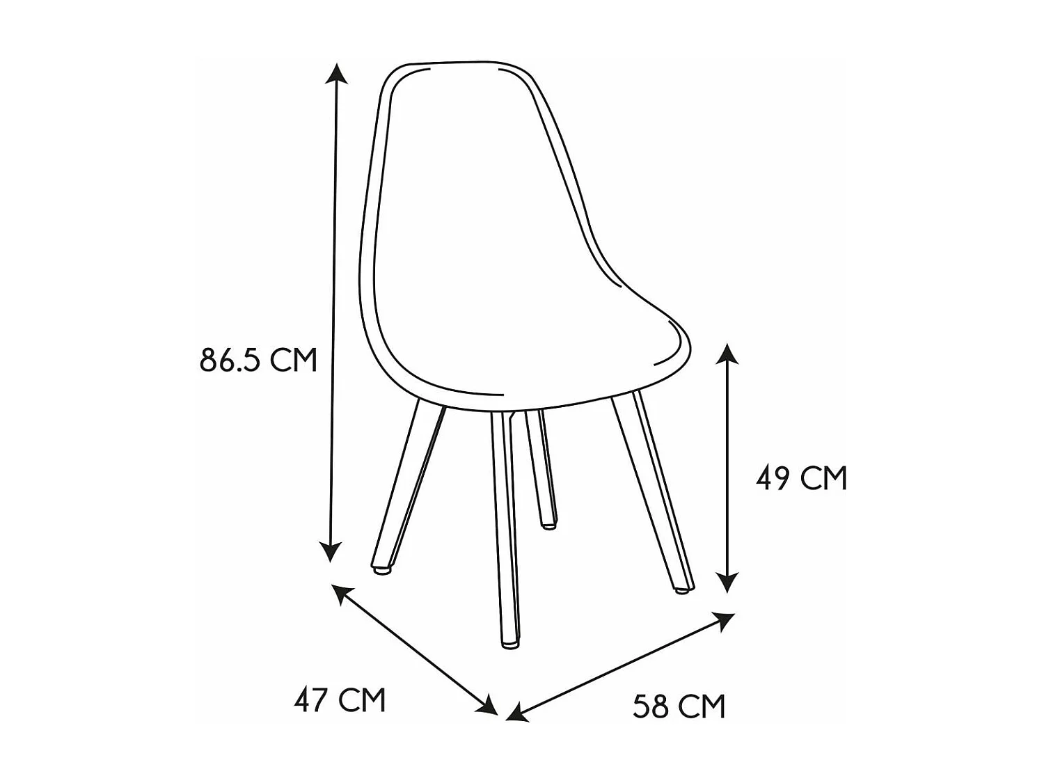 Chaise en bois de hêtre et polypropylène Patchwork