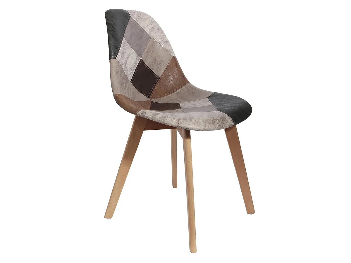 Lot de 4 Chaises Patchwork "Colmar" 85cm Gris