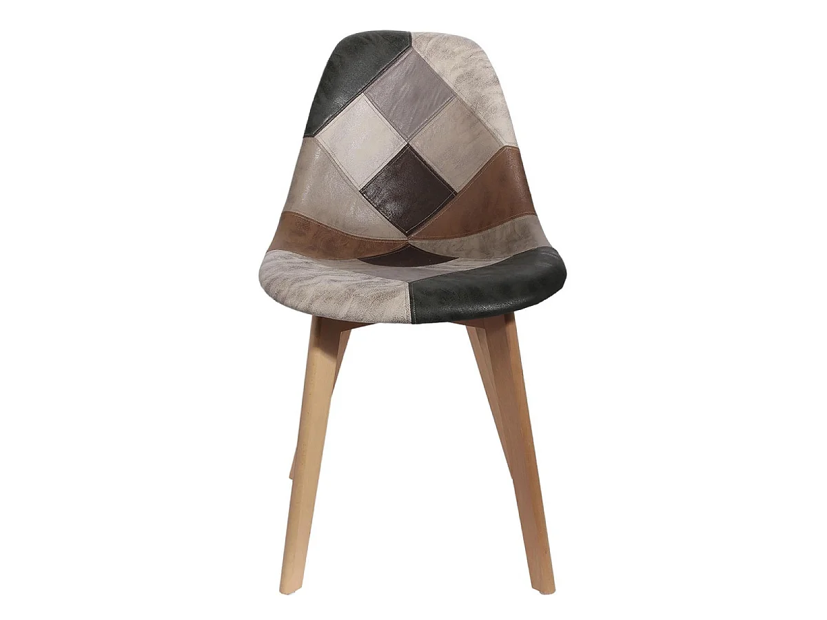Lot de 4 Chaises Patchwork "Colmar" 85cm Gris