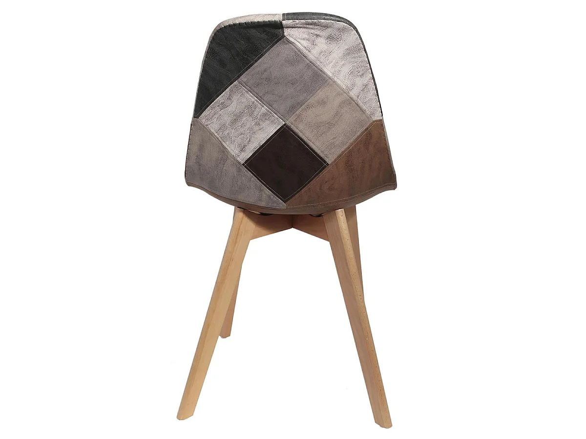 Lot de 4 Chaises Patchwork "Colmar" 85cm Gris