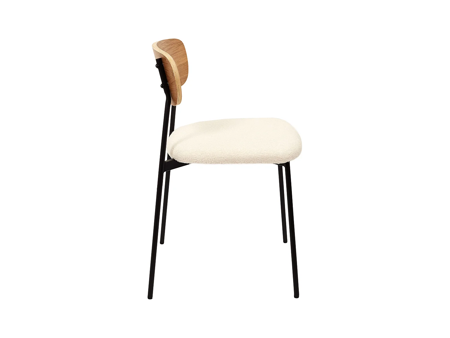 Chaise Bouclette Loki - Lot De 4 Marron, Blanc