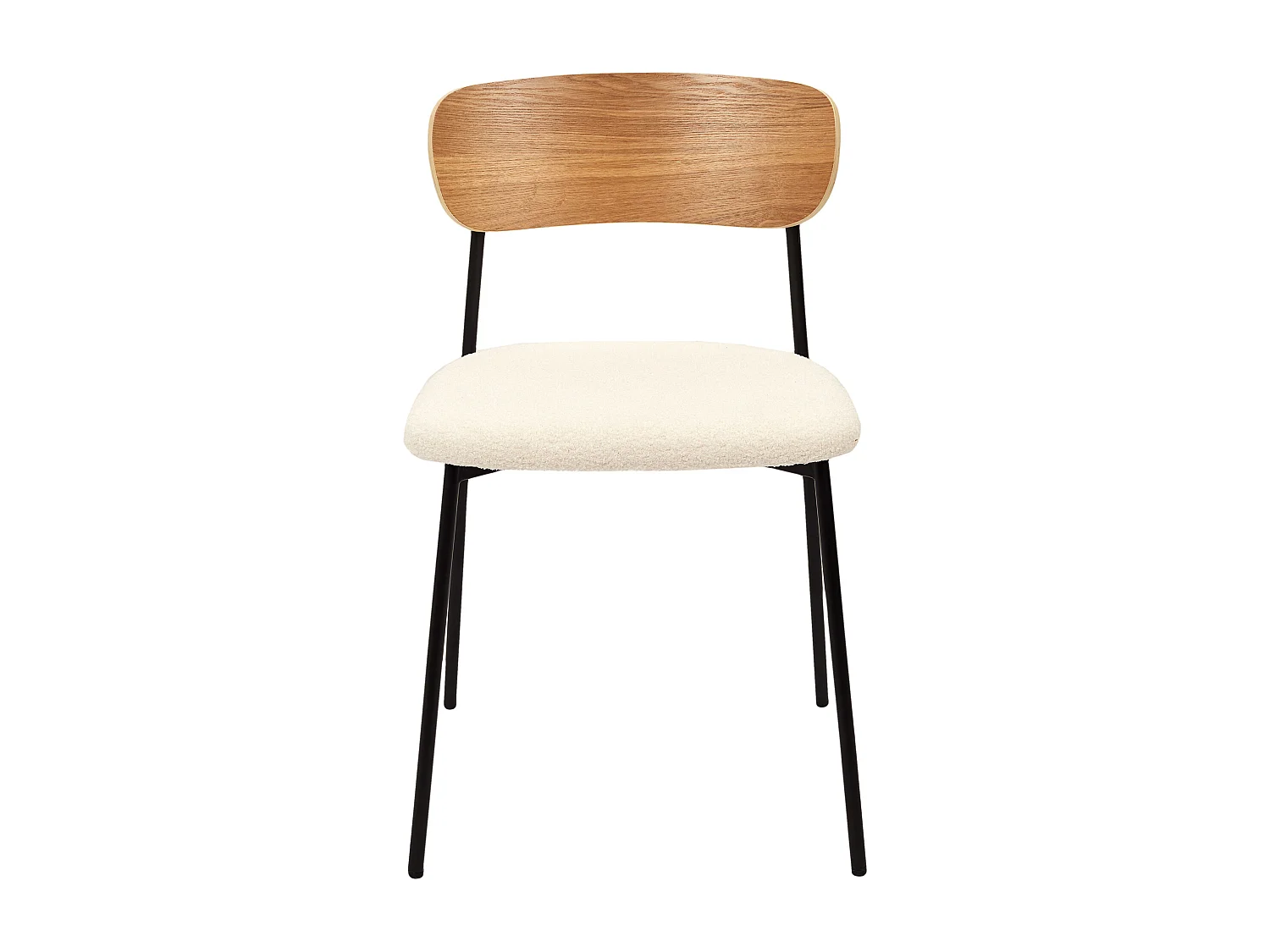 Chaise Bouclette Loki - Lot De 4 Marron, Blanc