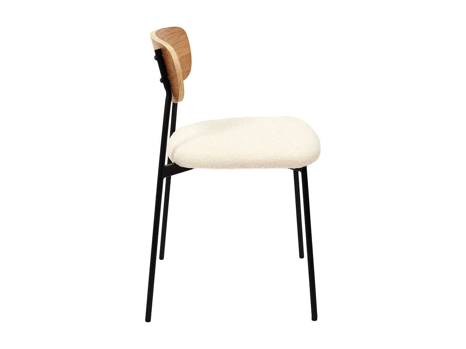 Chaise Bouclette Loki - Lot De 4 Marron, Blanc