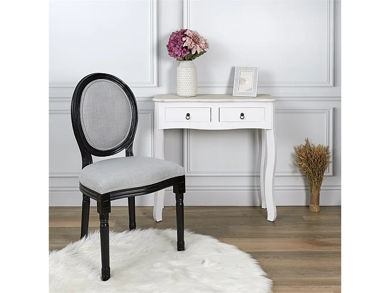 Chaise Eleonor Noir Tissu Gris - Lot De 2 Noir, Gris