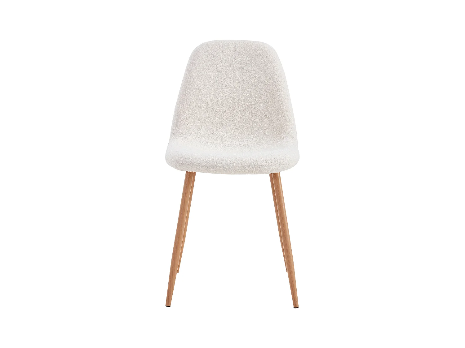 Chaise Bouclette Freya - Lot De 4 Blanc, Marron