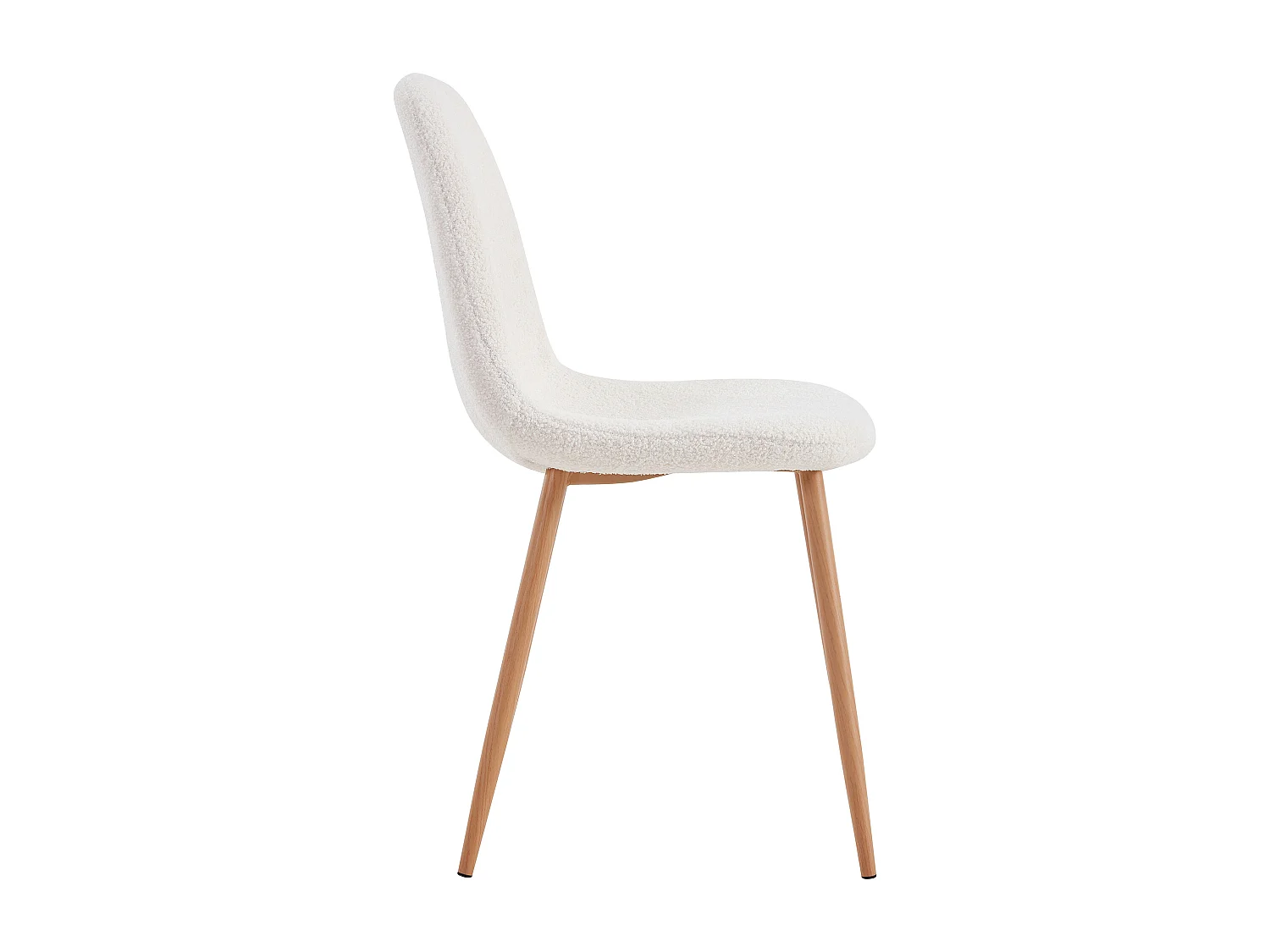 Chaise Bouclette Freya - Lot De 4 Blanc, Marron