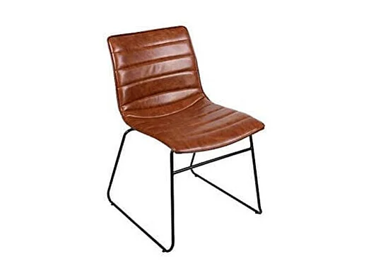 Chaise Vintage En Similicuir Marron