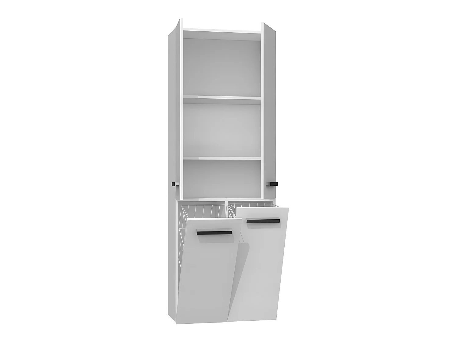 ELLOS | Mueble de baño con dos cestas | Tiradores minimalistas | Dimensiones: 174x60x30 | columna de almacenamiento