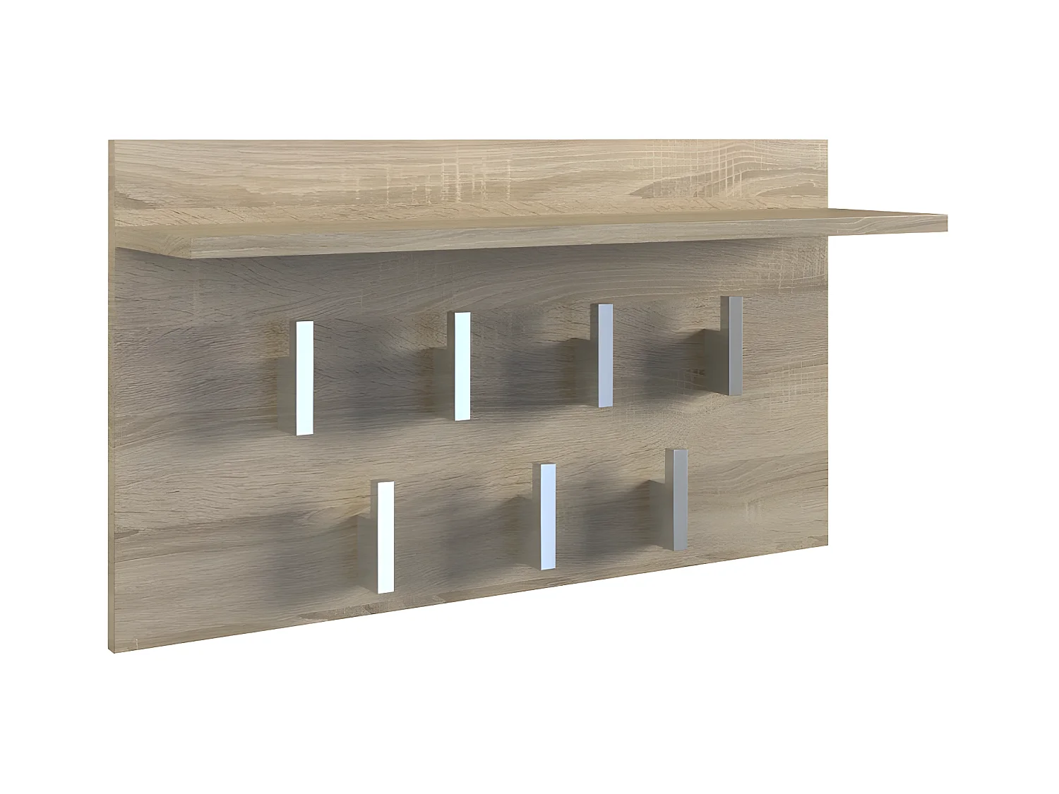 CARMEN | Práctico perchero con balda | Dimensiones: 40x70x20 | 7 ganchos | Tableta práctica | Diseño moderno |