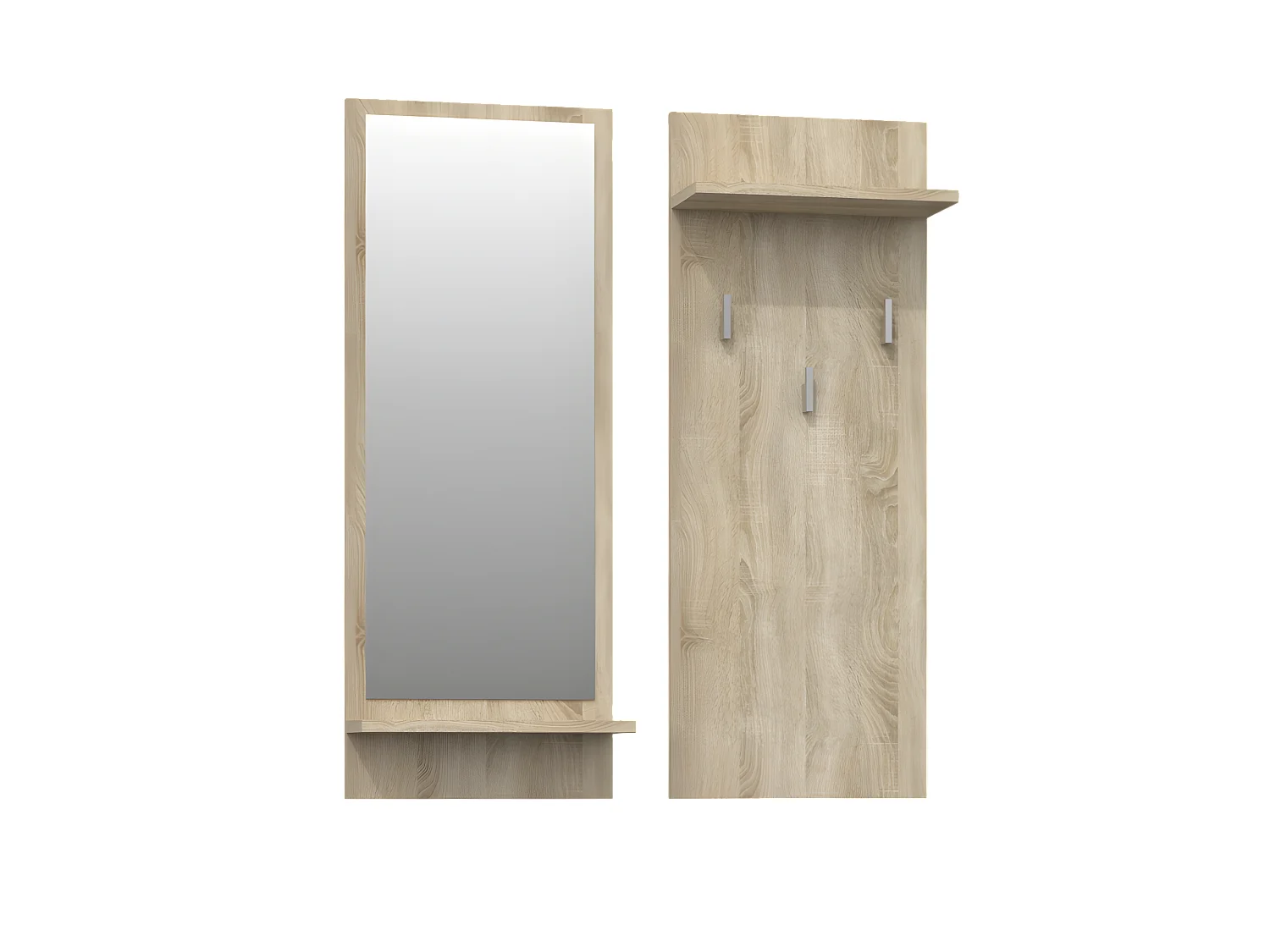 KAMERON | Perchero de pasillo | 3 percheros grandes | Dimensiones: 90x35x16 | Estantes prácticos | Espejo