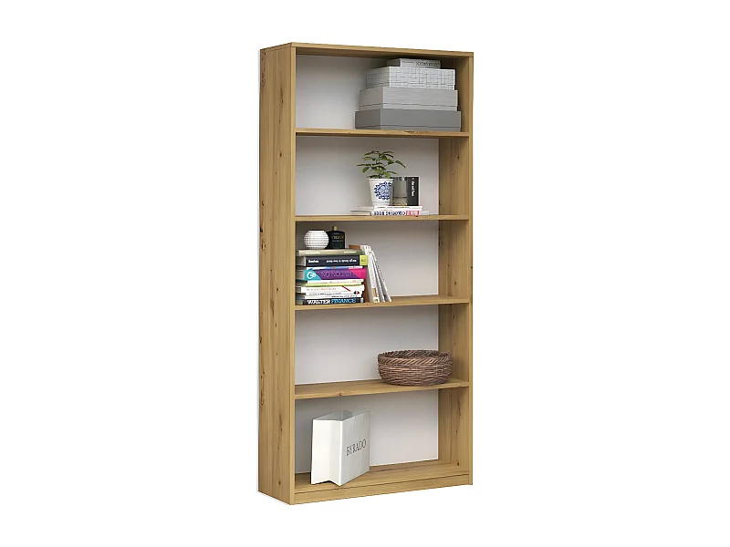 FLORENCE | Bibliothèque moderne | Étagère de bureau classique | Dimensions : 182x80x30 | 4 étagères | Design simple