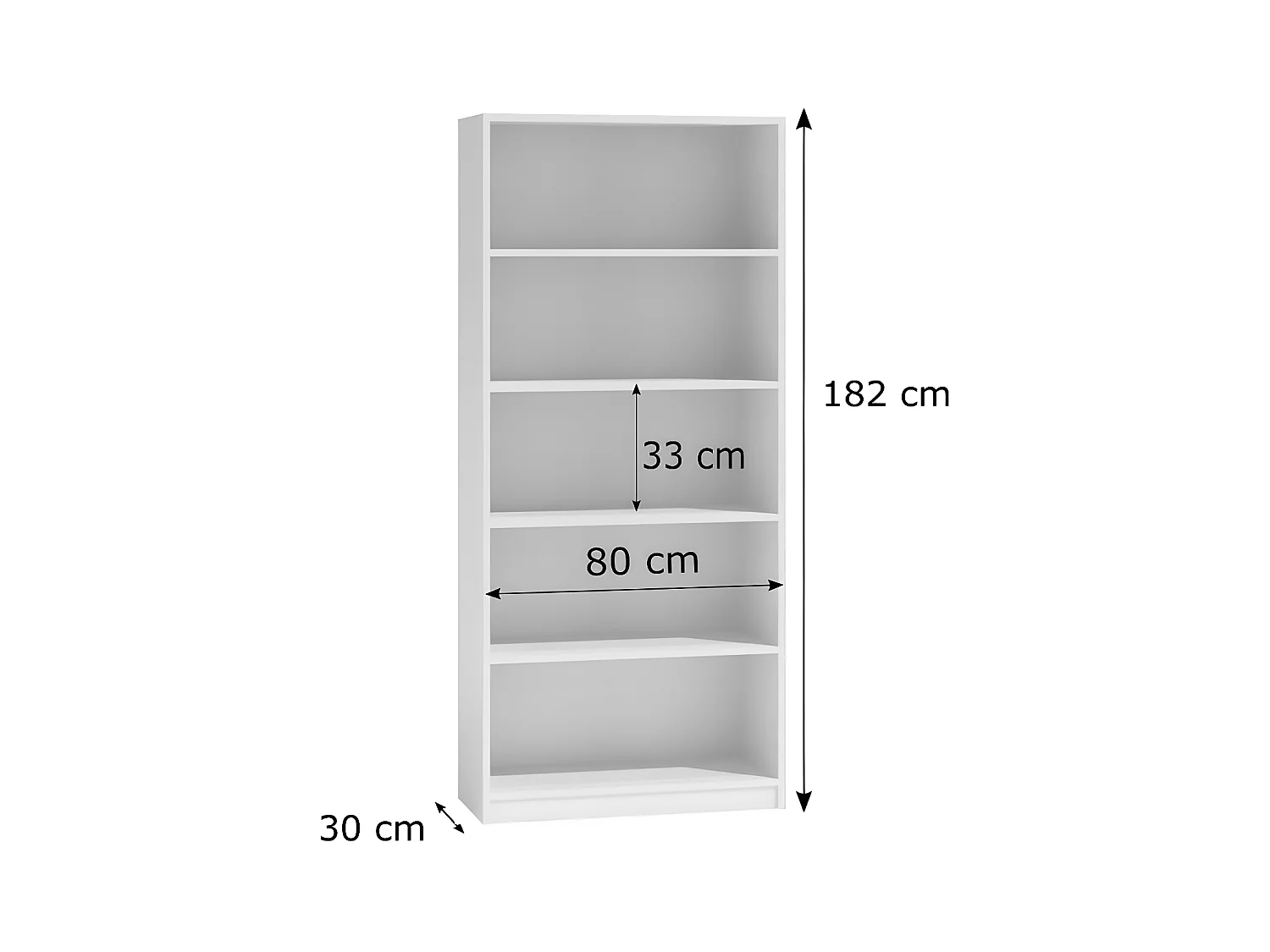 FLORENCIA | Librería moderna | Estante de oficina clásico | Dimensiones: 182x80x30 | 4 estantes | Diseño simple