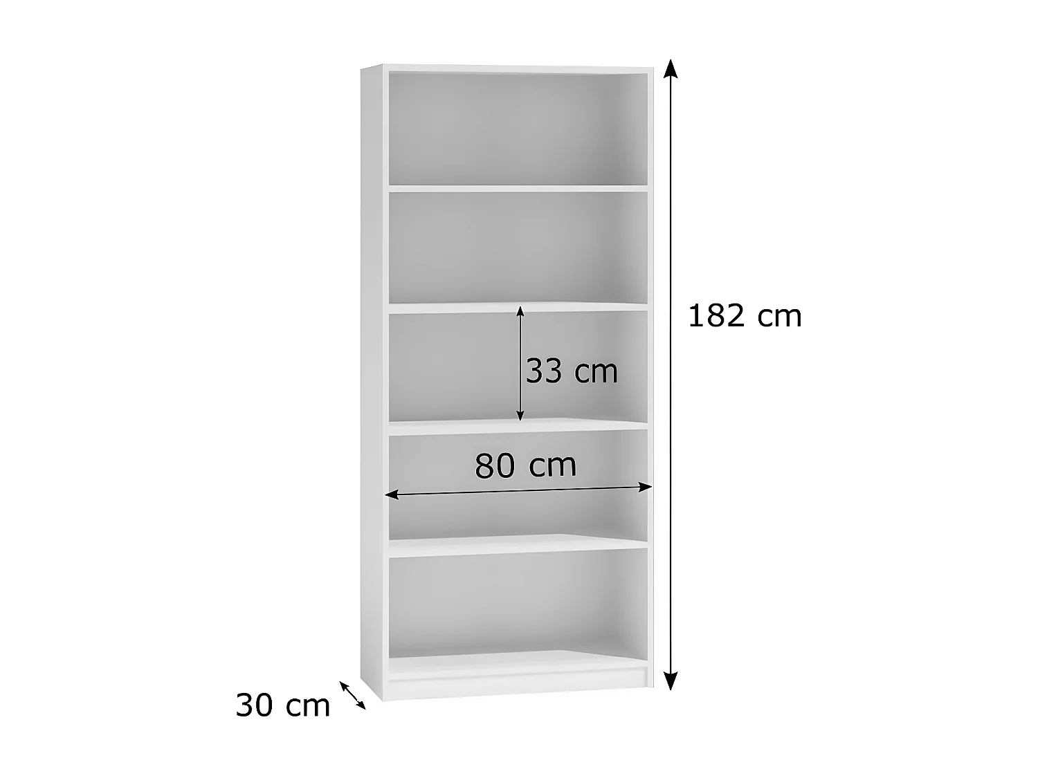FLORENCIA | Librería moderna | Estante de oficina clásico | Dimensiones: 182x80x30 | 4 estantes | Diseño simple