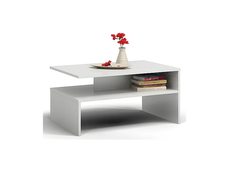 ELARA | Tavolino moderno 90x60x45 soggiorno/ufficio/salone | Tavolo in stile moderno + Nicchia portariviste/telecomandi