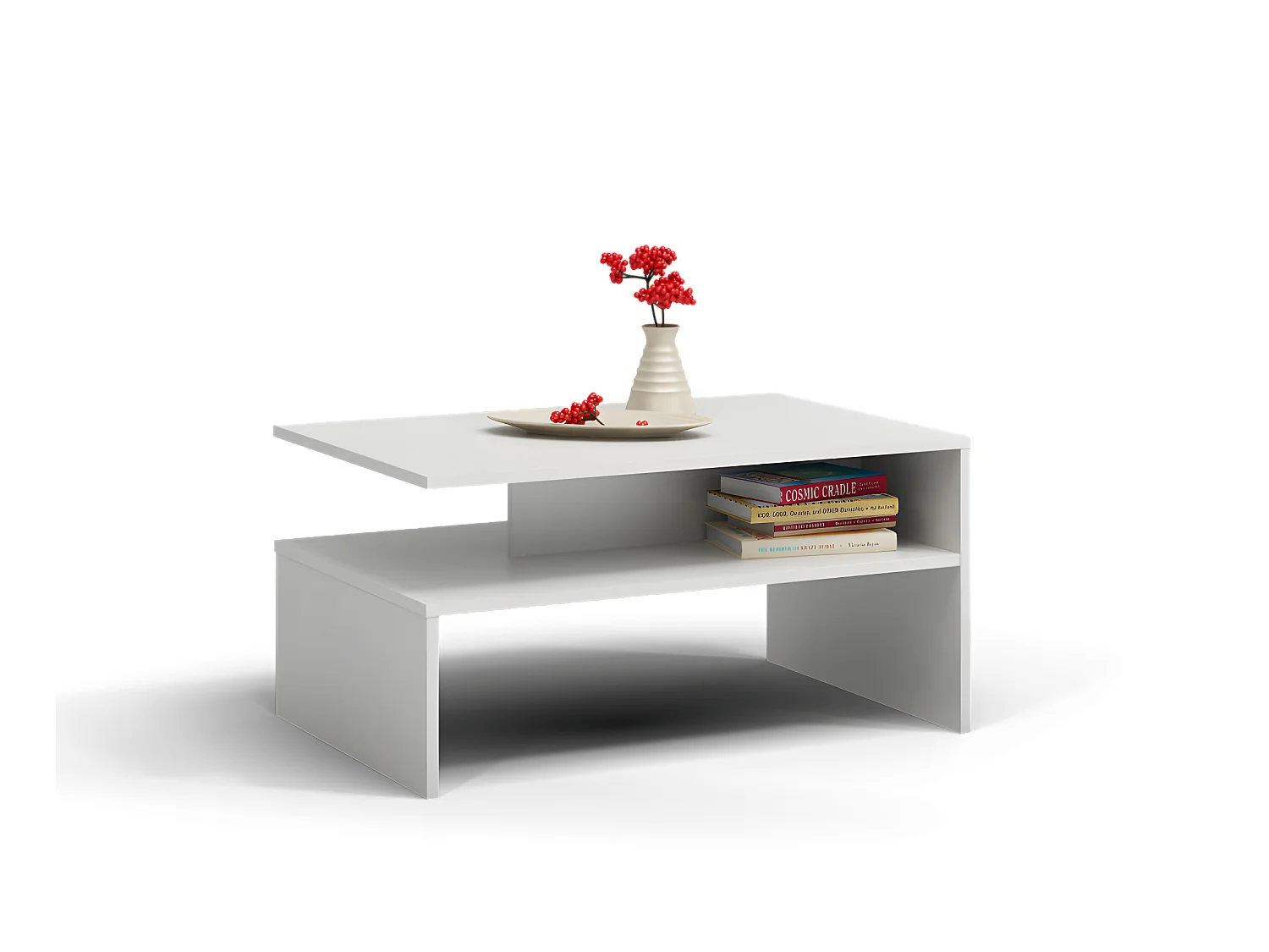 ELARA | Mesa de centro contemporánea 90x60x45 salón/oficina/salón | Mesa de estilo moderno + Nicho de almacenamiento para revistas/mandos a distancia